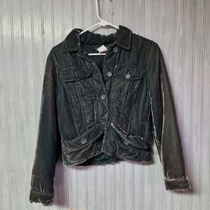 Harve Benard Womens Petite Crushed Velvet Jacket